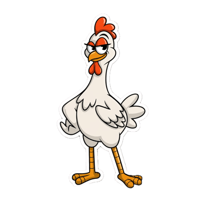 Sassy chicken mascot